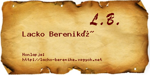 Lacko Bereniké névjegykártya